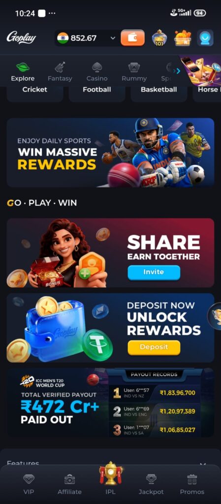 GolPay app interface showing digital wallet, fast payments, and secure transactions